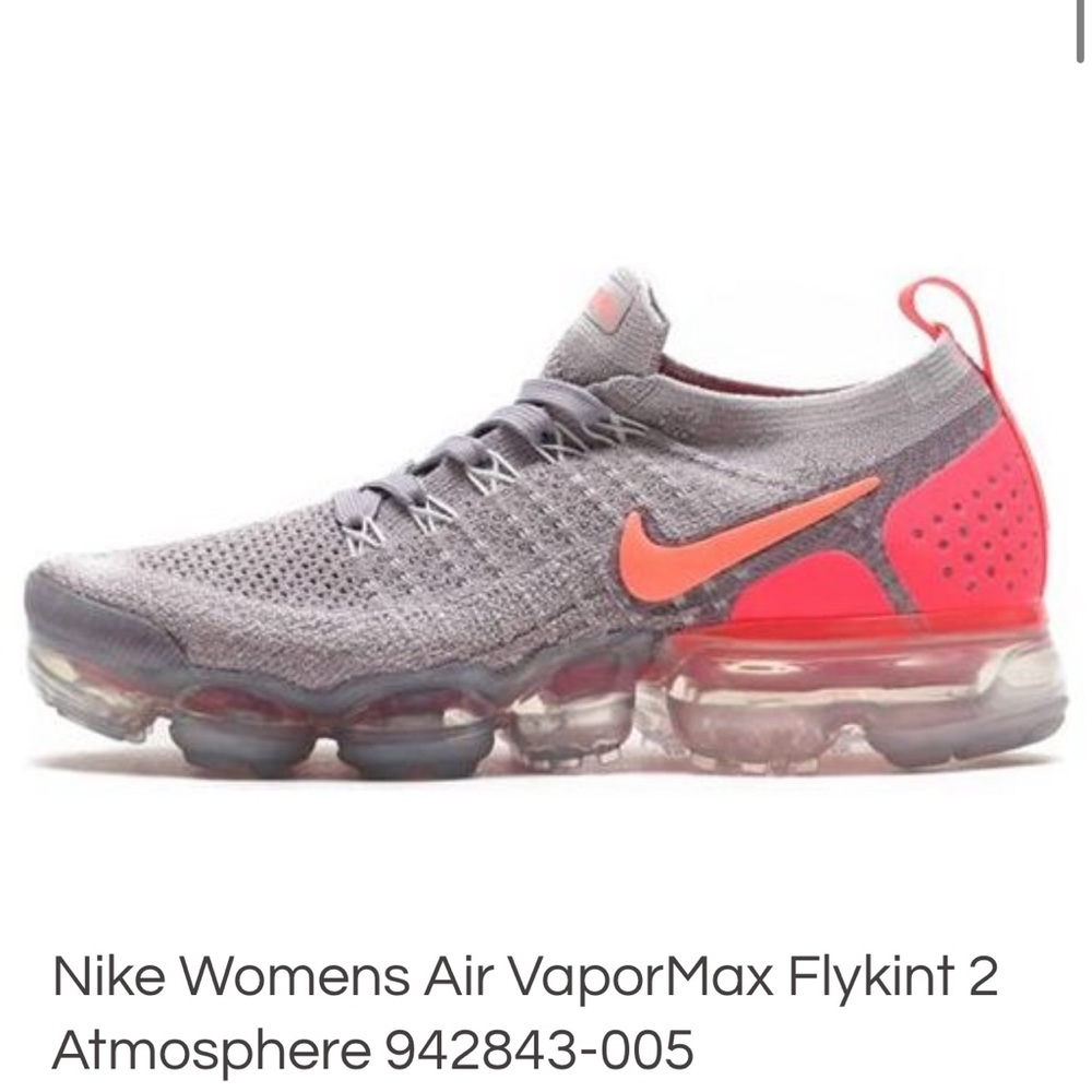 Nike Womens Air VaporMax Flykint 2 Atmosphere 942843-005 size 9 womens pink grey